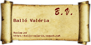 Balló Valéria névjegykártya
